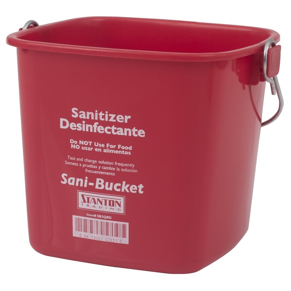 Stanton Trading Sani-Bucket, 3 Qt., Red, for sanitzing solution, meets HAACP SB3QRD